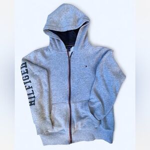 Tommy Hilfiger Kids Light Gray Zip-Up Hoodie size L 16/18